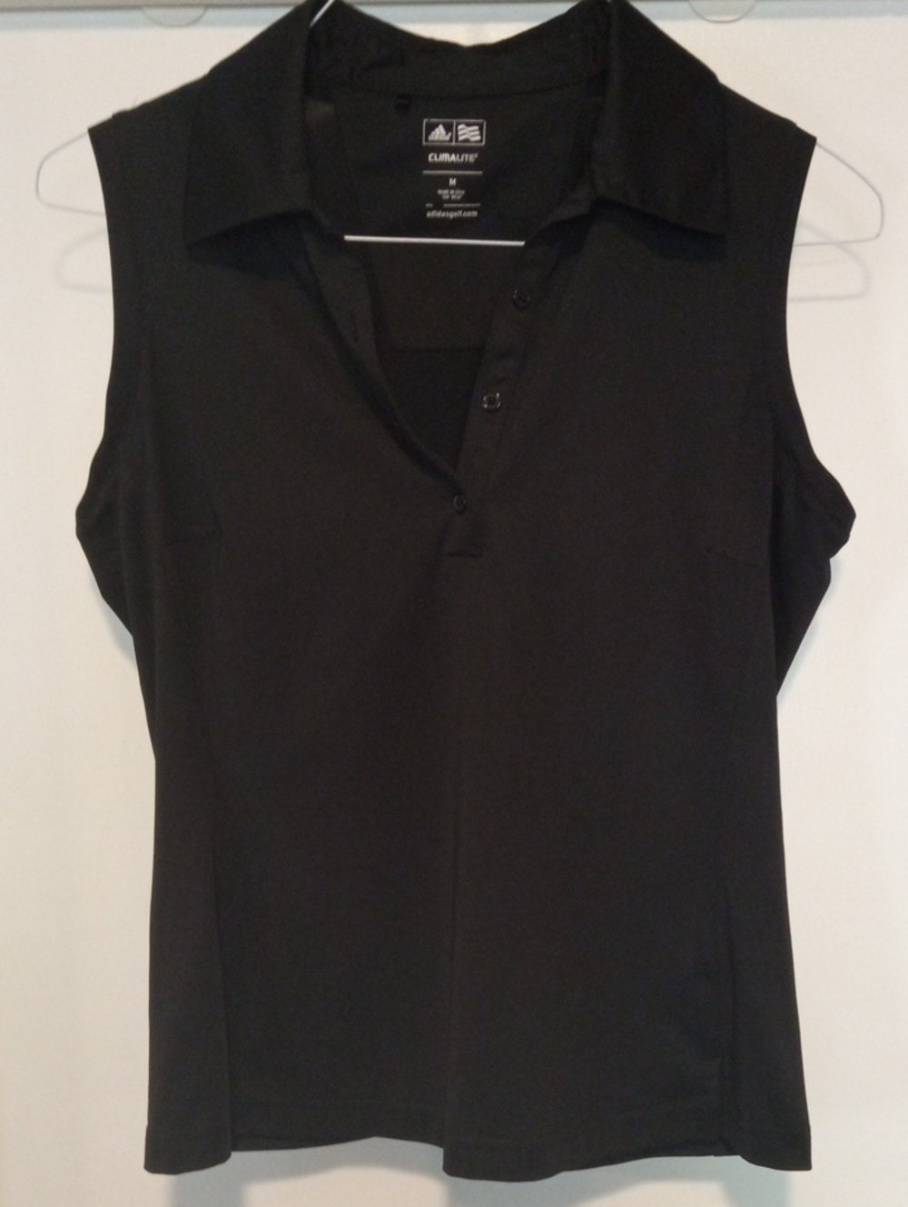 Women's Adidas Climalite Black Sleeveless Golf Shirt